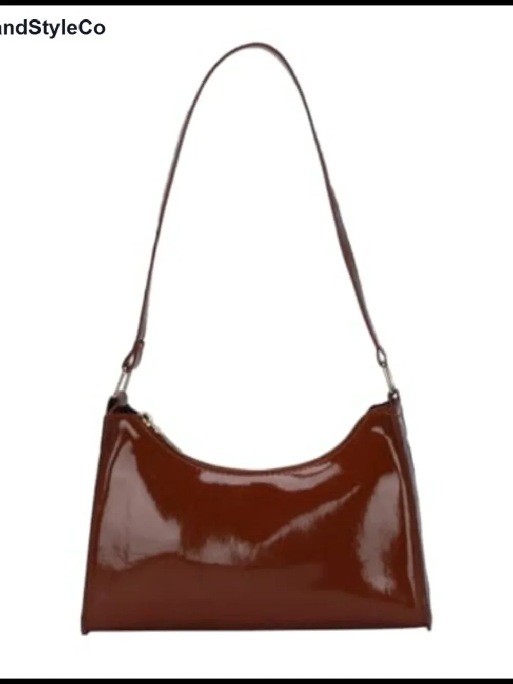 Patent PU Leather Mini Hobo Shoulder Bag Clutch Evening Purse with Gold Hardware